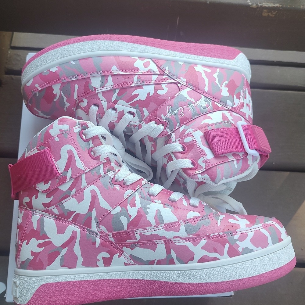 Ewing Athletics 33 HI Womens Pink Camo High Top Basketball Sneakers Retro Shoes - Picture 5 of 7